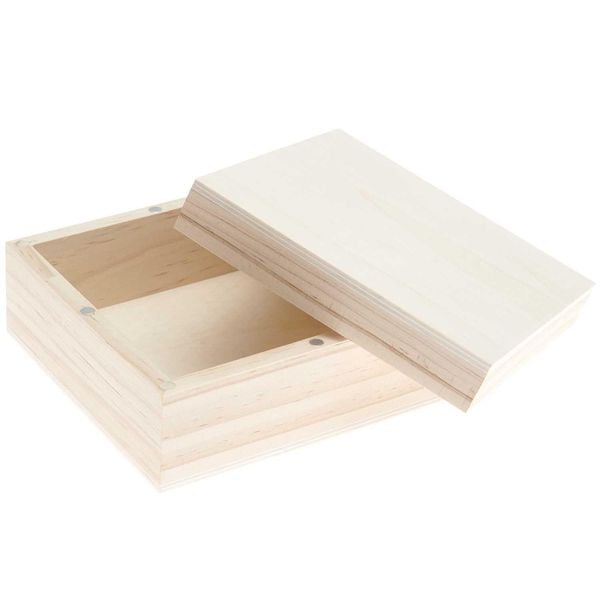 Produktbild: Holzbox quadratisch mit Magnetverschluss, 12 x 12 x 6 cm 100%