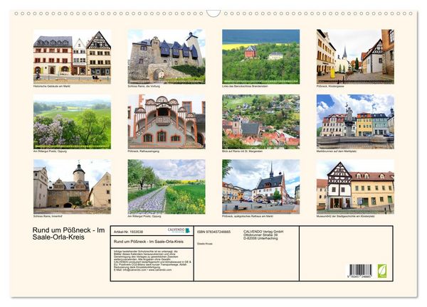 Produktbild: Rund um P&ouml;&szlig;neck - Im Saale-Orla-Kreis (Wandkalender 2026 DIN A2 quer), CALVENDO Monatskalender
