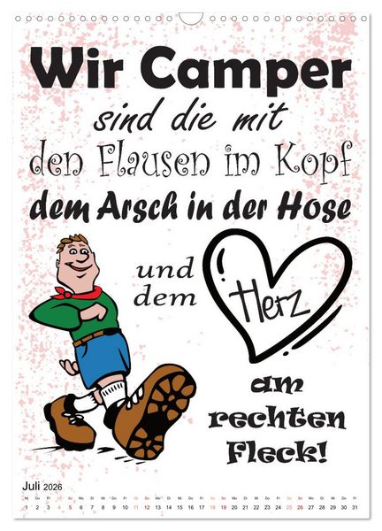 Produktbild: CampingSpr&uuml;che (Wandkalender 2026 DIN A3 hoch), CALVENDO Monatskalender