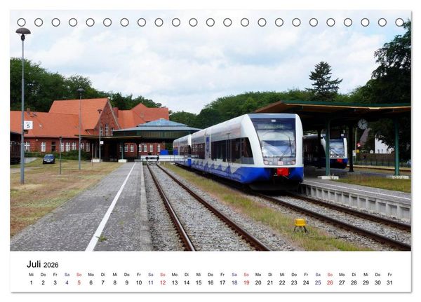 Produktbild: Eisenbahnen auf Usedom (Tischkalender 2026 DIN A5 quer), CALVENDO Monatskalender