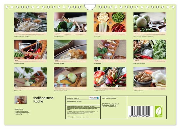 Produktbild: thail&auml;ndische K&uuml;che (Wandkalender 2026 DIN A4 quer), CALVENDO Monatskalender