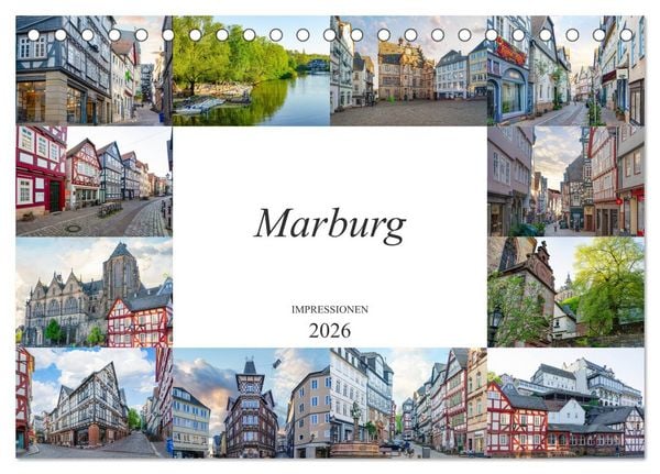 Produktbild: Marburg Impressionen (Tischkalender 2026 DIN A5 quer), CALVENDO Monatskalender