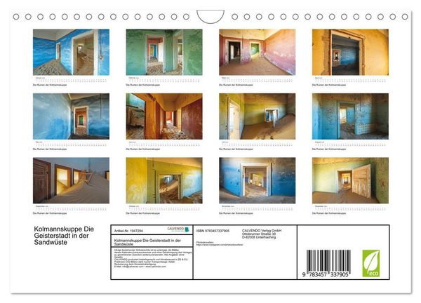 Produktbild: Kolmannskuppe Die Geisterstadt in der Sandw&uuml;ste (Wandkalender 2026 DIN A4 quer), CALVENDO Monatskalender