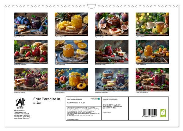 Produktbild: Fruit Paradise in a Jar (Wall Calendar 2026 DIN A3 landscape), CALVENDO 12 Month Wall Calendar