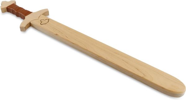 Produktbild: BestSaller 1020 - Schwert-Set K&ouml;nig Edward mit Holzh&uuml;lle, 60cm, Holz-Schwert, Griff mit brauner Kunststoffwickelung