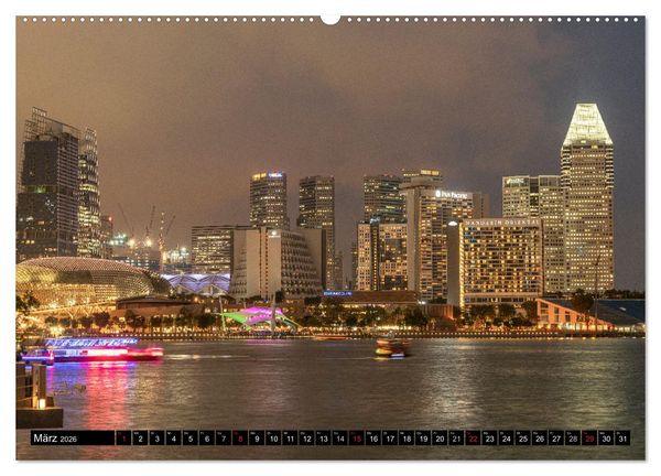 Produktbild: Asien - Singapur (hochwertiger Premium Wandkalender 2026 DIN A2 quer), Kunstdruck in Hochglanz
