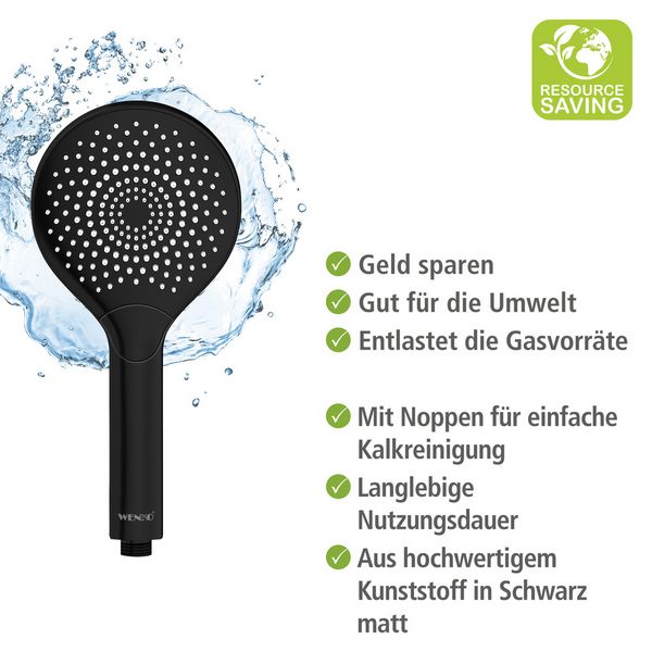 Produktbild: Duschkopf Watersaving &Oslash; 120 cm 3 Funktionen, &Oslash; 12 cm