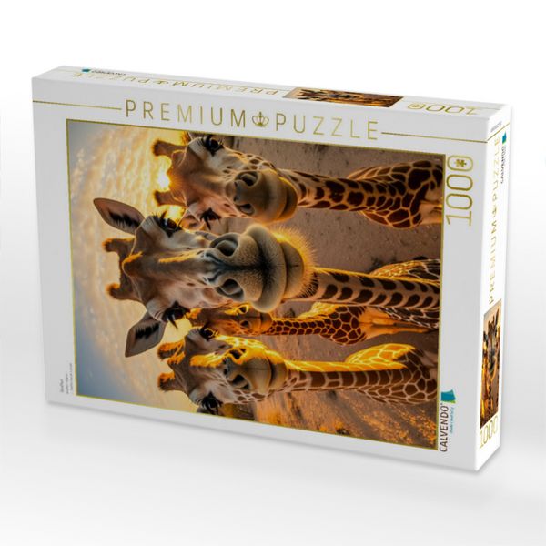 Produktbild: CALVENDO Puzzle Giraffen | 1000 Teile Lege-Gr&ouml;&szlig;e 64x48cm Foto-Puzzle f&uuml;r gl&uuml;ckliche Stunden