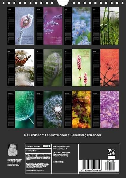 Produktbild: Naturbilder mit Sternzeichen / Geburtstagskalender (Wandkalender immerw&auml;hrend DIN A4 hoch)