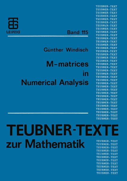 Produktbild: M-matrices in Numerical Analysis