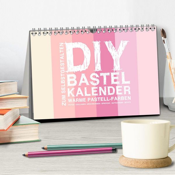 Produktbild: DIY Bastel-Kalender -Warme Pastell Farben- Zum Selbstgestalten (Tischkalender 2026 DIN A5 quer), CALVENDO Monatskalender