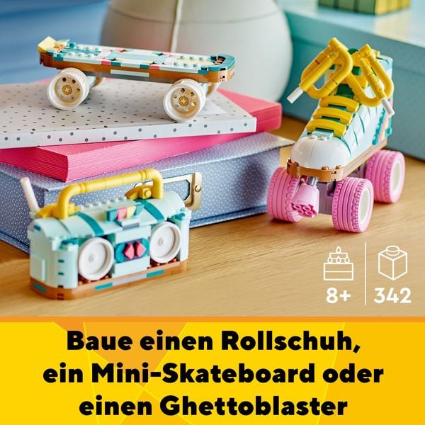 Produktbild: LEGO Creator 3in1 31148 Rollschuh, Spielzeug mit Skateboard und Boombox