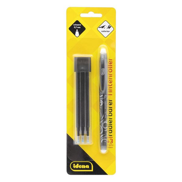Produktbild: Idena Tintenroller radierbar 3 Minen schwarz 0,7mm
