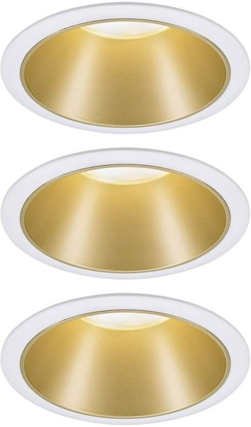 Paulmann 93406 Cole Coin Einbauleuchte 3er Set LED 6.50W Weiß, Gold