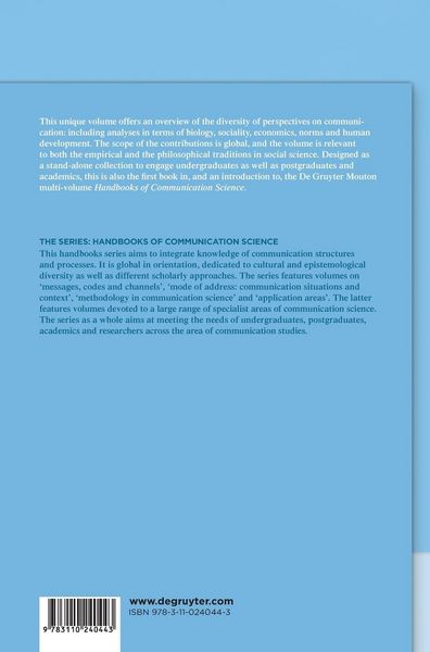 Produktbild: Theories and Models of Communication