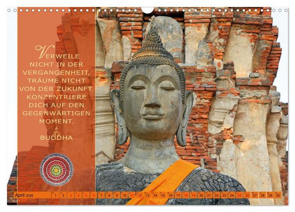 Produktbild: Unterwegs zur Erleuchtung Buddhistische Weisheiten (Wandkalender 2026 DIN A3 quer), CALVENDO Monatskalender