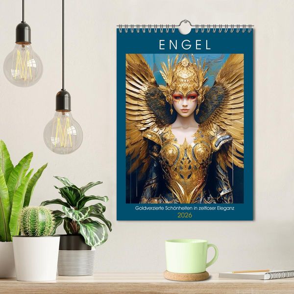 Produktbild: Engel. Goldverzierte Sch&ouml;nheiten in zeitloser Eleganz (Wandkalender 2026 DIN A4 hoch), CALVENDO Monatskalender