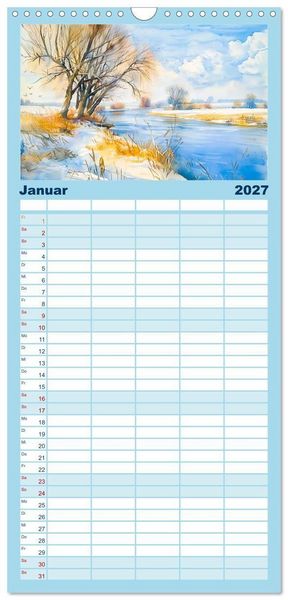 Produktbild: Familienplaner 2027 - Havelland Flair - Immer in Flussn&auml;he mit 5 Spalten (Wandkalender, 21 x 45 cm) CALVENDO