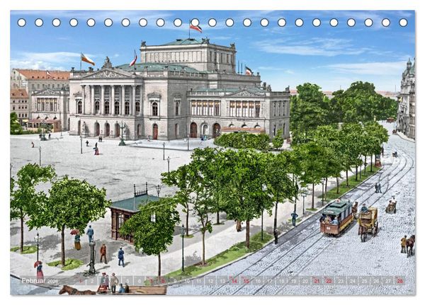 Produktbild: Leipzig zur Kaiserzeit in Farbe (Tischkalender 2026 DIN A5 quer), CALVENDO Monatskalender