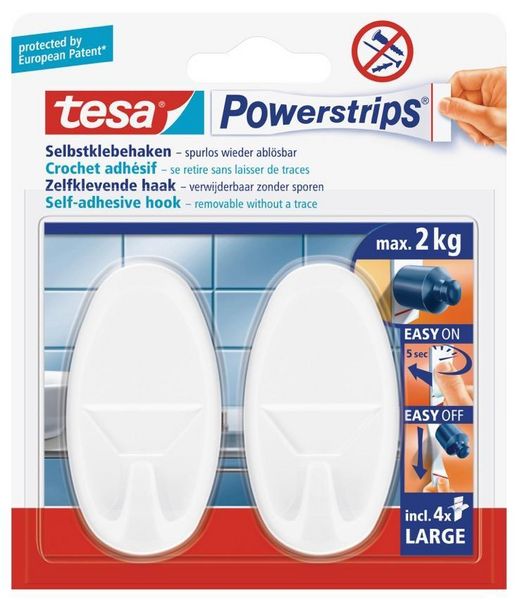 Produktbild: tesa Klebehaken Powerstrips Large Oval 2 St&uuml;ck