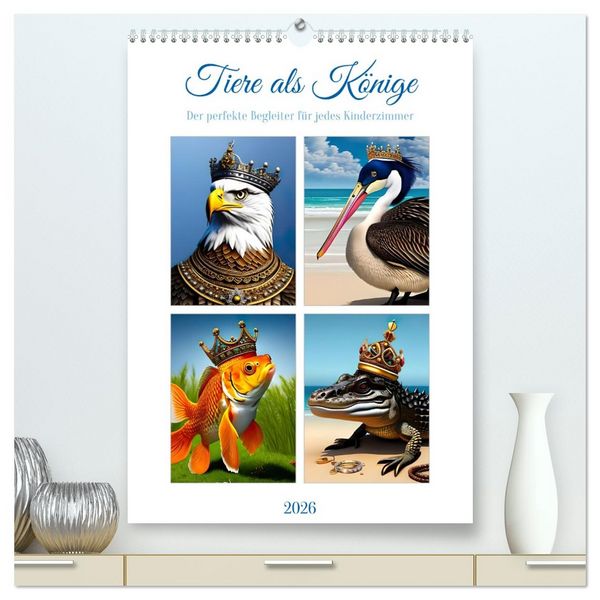 Produktbild: Tiere als K&ouml;nige (hochwertiger Premium Wandkalender 2026 DIN A2 hoch), Kunstdruck in Hochglanz