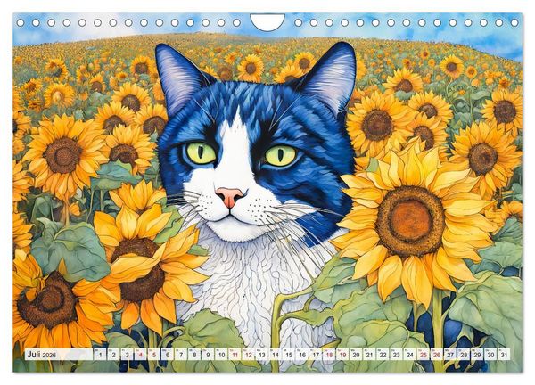 Produktbild: Katzenzauber - Katzenkalender mit stimmungsvollen Bildern (Wandkalender 2026 DIN A4 quer), CALVENDO Monatskalender