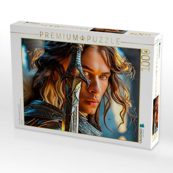 Produktbild: CALVENDO Puzzle Junger Ritter mit magischem Schwert | 1000 Teile Lege-Gr&ouml;&szlig;e 64x48cm Foto-Puzzle f&uuml;r gl&uuml;ckliche Stunden