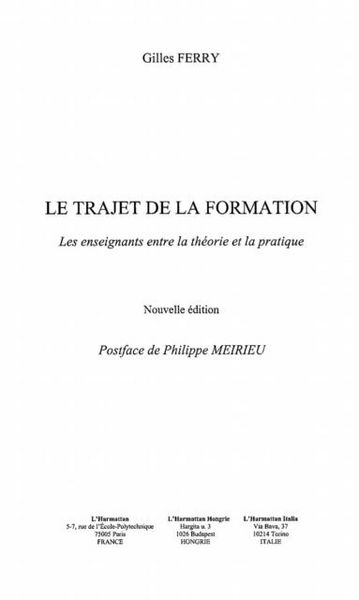 Produktbild: Le trajet de la formation