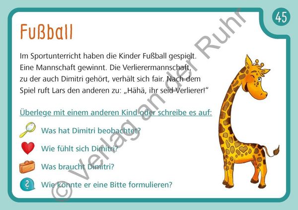 Produktbild: Unsere Giraffen-Kartei &ndash; Kinder &uuml;ben selbstst&auml;ndig gewaltfreie Kommunikation mit der Giraffensprache