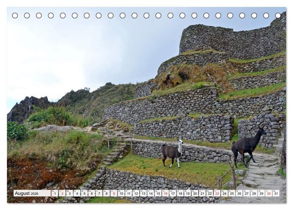 Produktbild: Inka Trail und Machu Picchu, Trekking zur ber&uuml;hmten Inkastadt (Tischkalender 2026 DIN A5 quer), CALVENDO Monatskalender