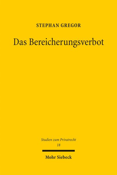 Produktbild: Das Bereicherungsverbot