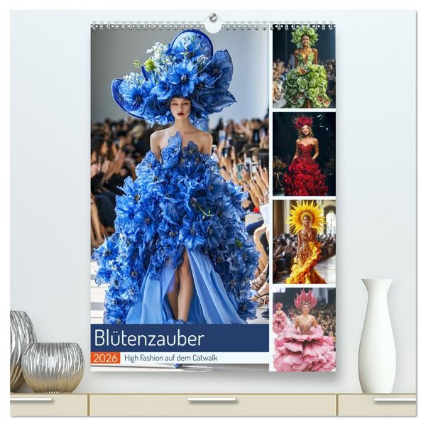 Produktbild: Bl&uuml;tenzauber. High Fashion auf dem Catwalk (hochwertiger Premium Wandkalender 2026 DIN A2 hoch), Kunstdruck in Hochglanz