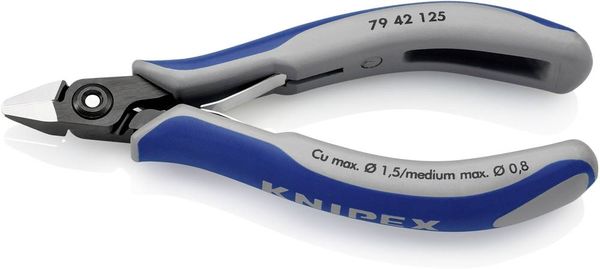 Knipex 79 42 125 Elektronik- u. Feinmechanik Seitenschneider ohne Facette 125mm