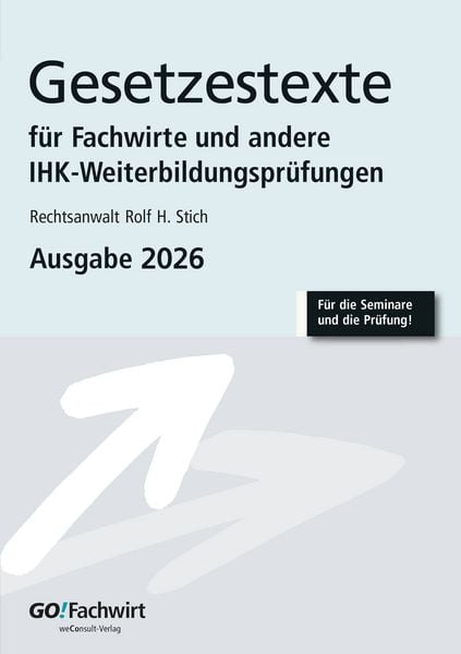 Produktbild: Gesetzestexte f&uuml;r Fachwirte Ausgabe 2026