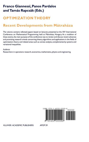 Produktbild: Optimization Theory