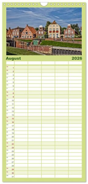 Produktbild: Familienplaner 2026 - Reise an die Nordsee - Greetsiel mit 5 Spalten (Wandkalender, 21 x 45 cm) CALVENDO