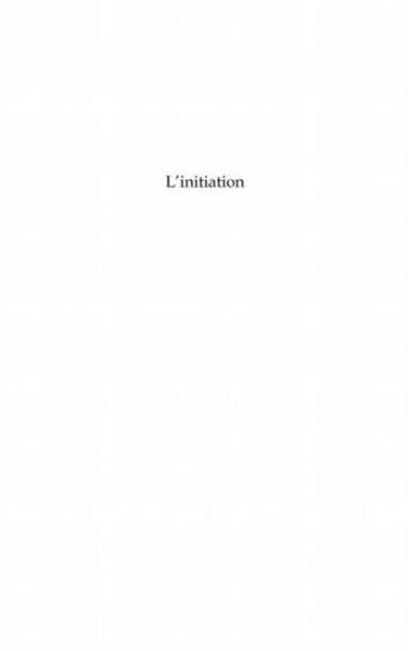 Produktbild: L'initiation - theatre