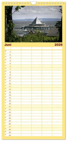 Produktbild: Familienplaner 2026 - Usedom 2026 Rendezvous zwischen Ahlbeck und Heringsdorf mit 5 Spalten (Wandkalender, 21 x 45 cm) CALVENDO