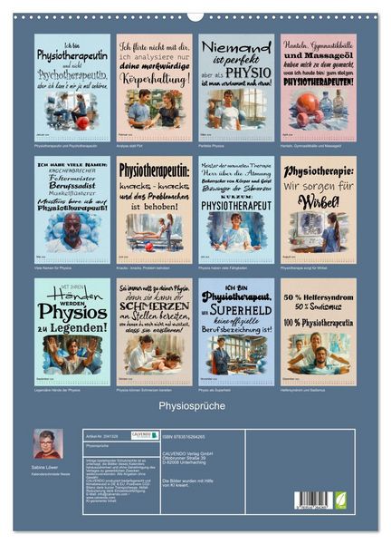 Produktbild: Physiospr&uuml;che (Wandkalender 2026 DIN A2 hoch), CALVENDO Monatskalender