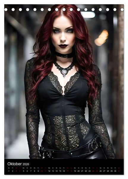 Produktbild: Wundersch&ouml;ne Gothic Divas (Tischkalender 2026 DIN A5 hoch), CALVENDO Monatskalender