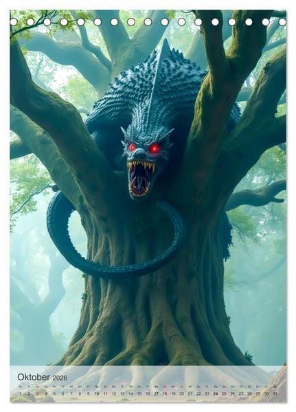 Produktbild: Nordische Mythologie - G&ouml;tter, Helden und Monster (Tischkalender 2026 DIN A5 hoch), CALVENDO Monatskalender