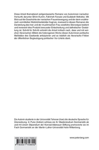 Produktbild: Die Weiblichkeitsbilder in der deutschsprachigen Erzaehlliteratur von Autorinnen iranischer Herkunft