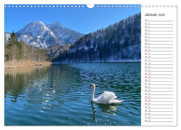Produktbild: Alpenauszeit - Traumhafte Bergmomente am Wasser (Wandkalender 2026 DIN A3 quer), CALVENDO Monatskalender