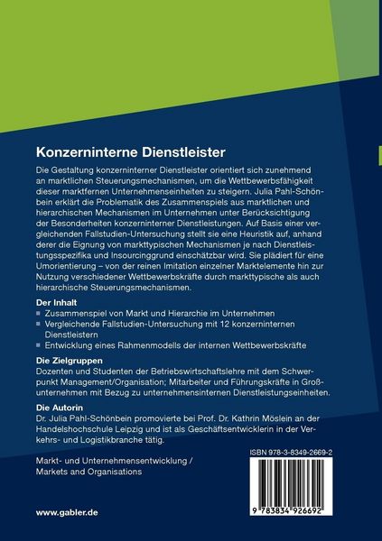 Produktbild: Konzerninterne Dienstleister
