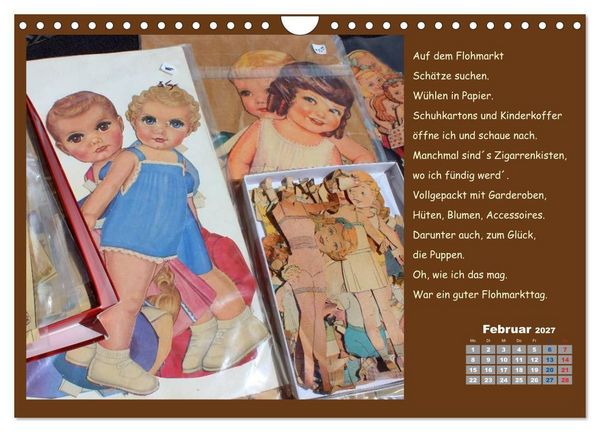 Produktbild: Papierpuppenpoesie (Wandkalender 2027 DIN A4 quer), CALVENDO Monatskalender