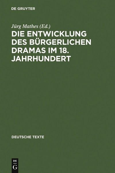 Produktbild: Die Entwicklung des b&uuml;rgerlichen Dramas im 18. Jahrhundert