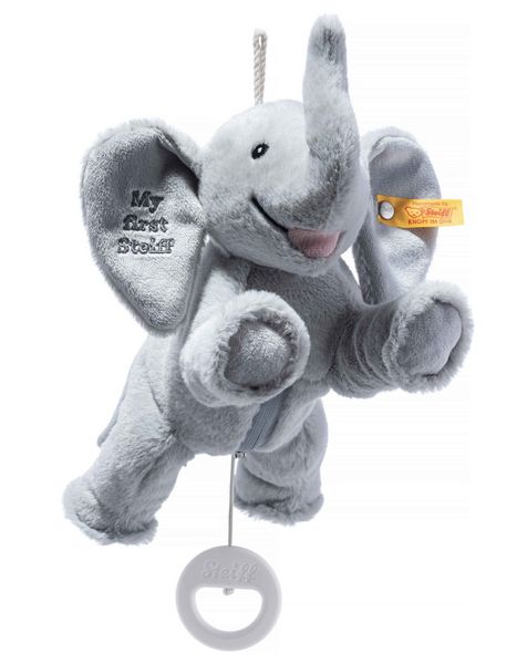 Produktbild: Steiff 242731 - My first Steiff Ellie Elefant Spieluhr (Melodie: Schlafe mein Prinzchen), hellgrau, Pl&uuml;sch, 25 cm