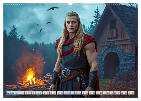 Produktbild: Germanische Mythen &ndash; Die Nibelungensage (hochwertiger Premium Wandkalender 2027 DIN A2 quer), Kunstdruck in Hochglanz