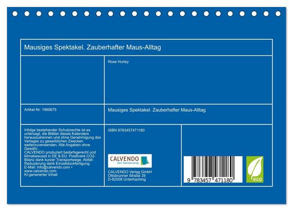 Produktbild: Mausiges Spektakel. Zauberhafter Maus-Alltag (Tischkalender 2026 DIN A5 quer), CALVENDO Monatskalender