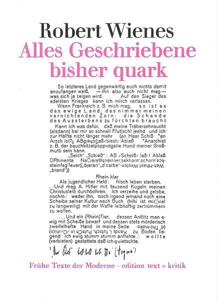 Produktbild: Alles Geschriebene bisher quark